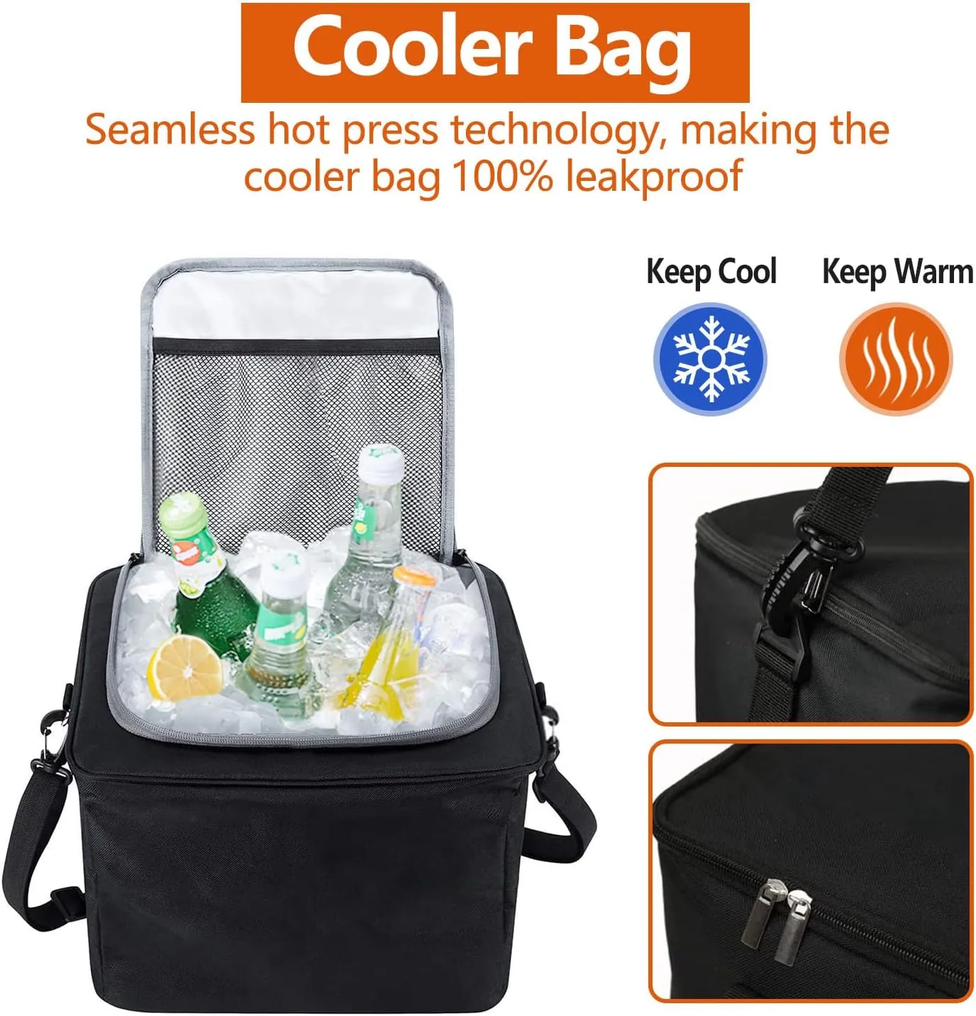 Car Trunk Organizer, 115L Storage Organizer with Insulated Leakproof Cooler Bag, 4 in 1 Waterproof Portable Cargo Organizer with Cover, 3 Large Compartments, Trunk Organizer for Car, SUV, Truck