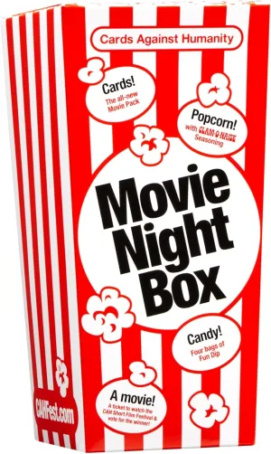 Cards Against Humanity: Movie Night Box • All-New Movie Pack   Popcorn with Clam-O-Naise Seasoning   Candy   A Movie • Mini Expansion