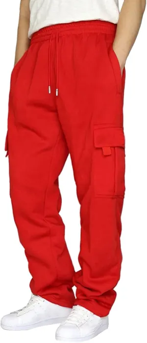 Cargo Pants for Men Sports Hat Multi Woven Pocket Foot Rope Solid Pants Street Cargo Tie Mens Cargo Drawstring