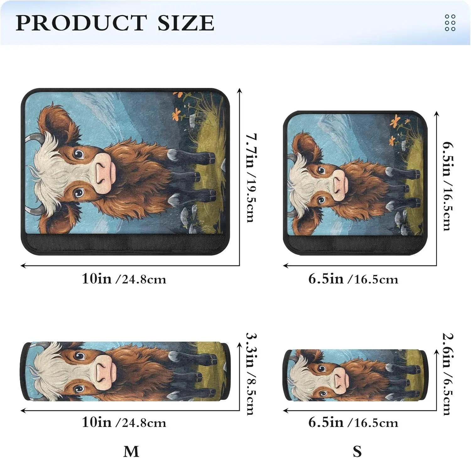 Cartoon Cute Cow Mountain Car Seat Strap Cover Strap Pad Shoulder Bag