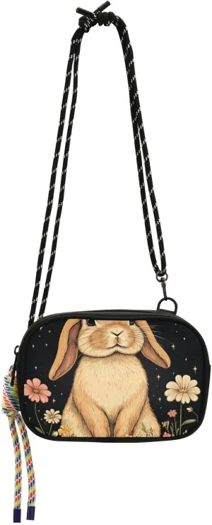 Cartoon Cute Funny Lop-eared Rabbit Mini Crossbody Bag Womens Beauty with Adjustable Strap Small Shoulder Bag Walk dog