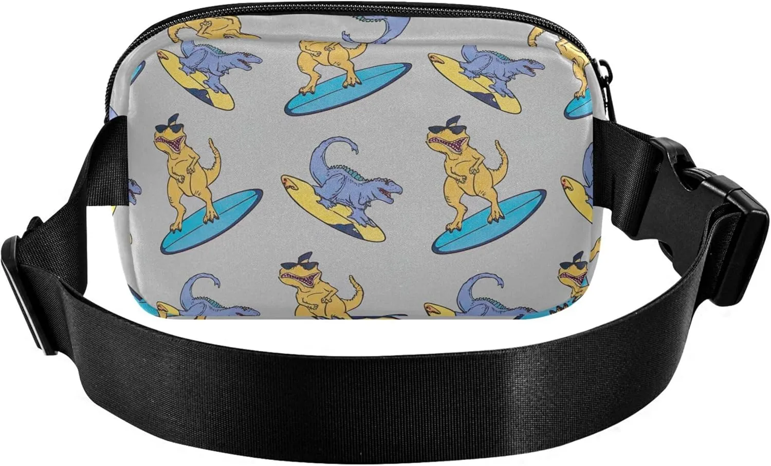 Cartoonish Rex Surfboard Funny Womens Fanny Pack Hip Pouch Belt Bag Waterproof Designer Travel Waist Bag