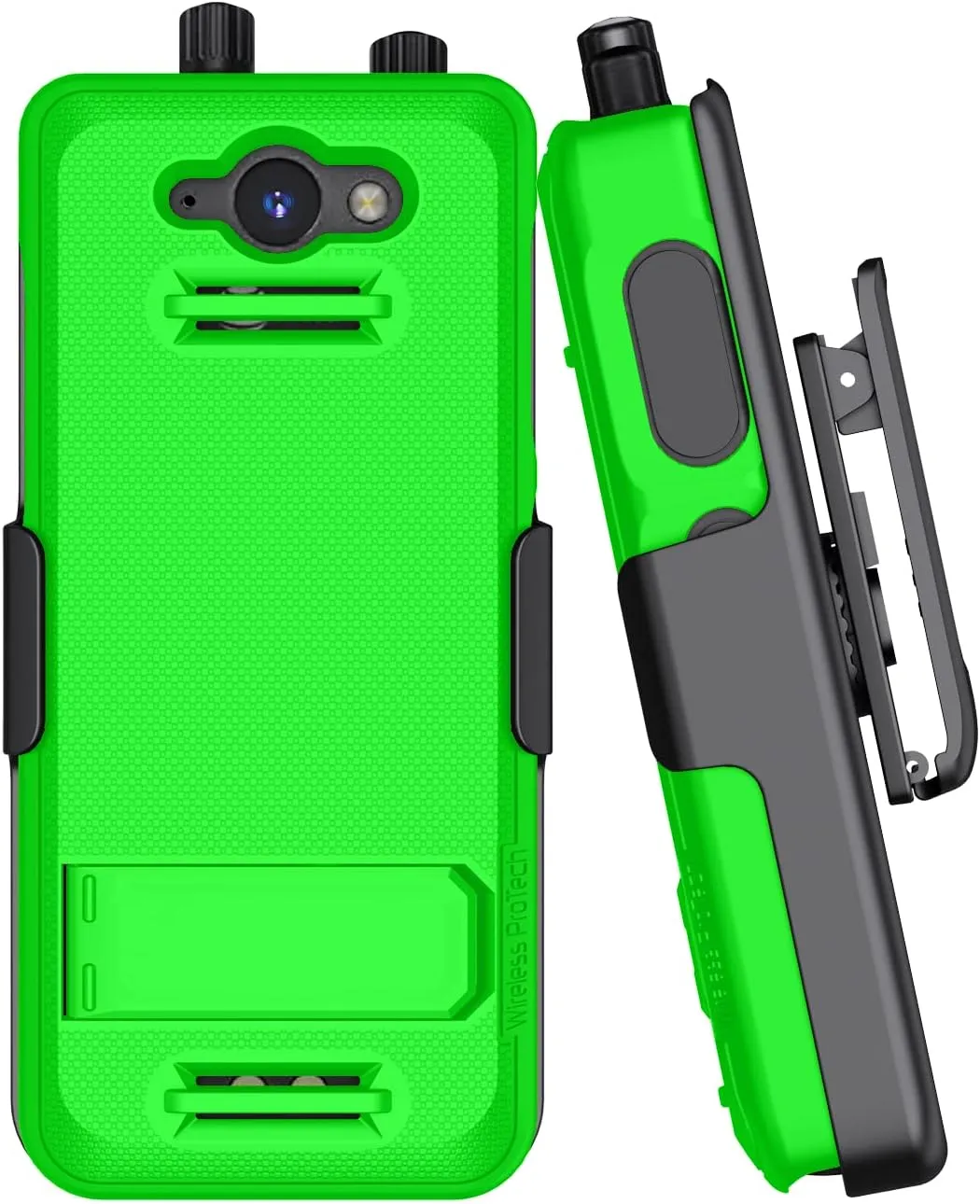 Case Compatible with Sonim XP5PLUS (XP5900) (Knob and No Knob Versions), Protective Case and Belt Clip Holster Combo with Kickstand and Screen Protector (Lime Green)