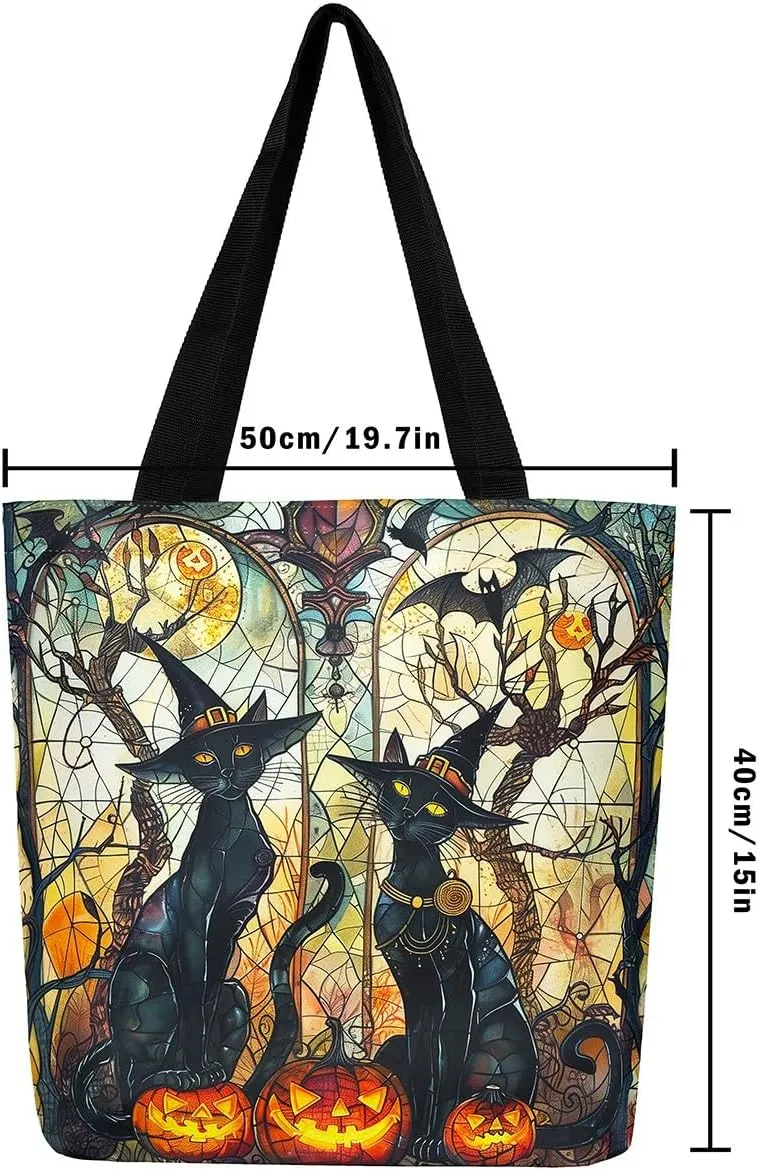 Castle Fairy Gothic Canvas Tote Bag Aesthetic for Women Girls,Sun Moon Halloween Reusable Grocery Handbag