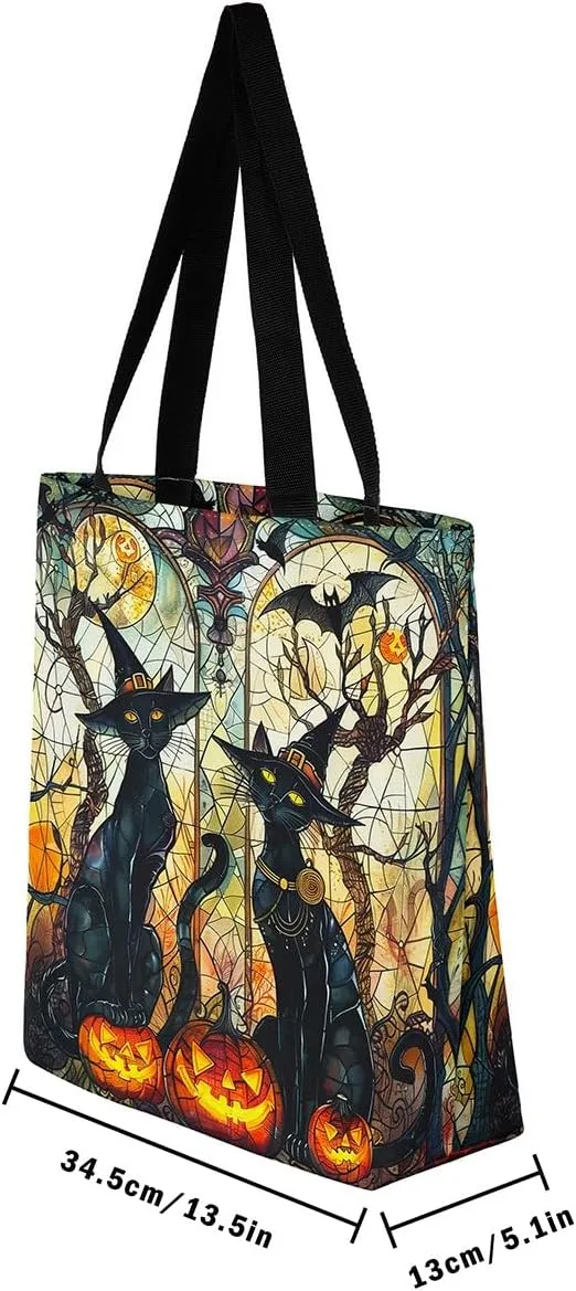 Castle Fairy Gothic Canvas Tote Bag Aesthetic for Women Girls,Sun Moon Halloween Reusable Grocery Handbag