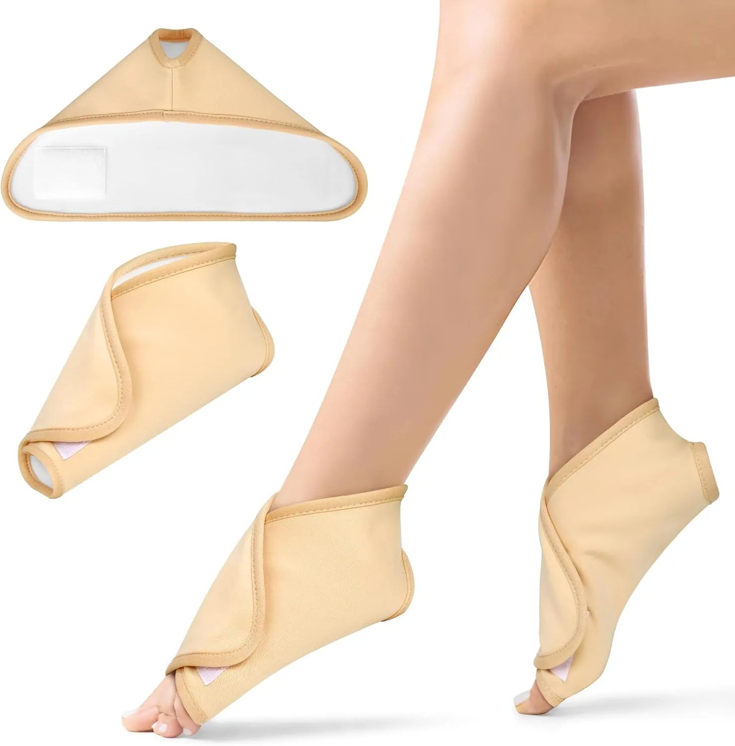 Castor Oil Pack Wrap for Ankle Reusable Feet Brace Adjustable Acrylic Flannel Castor Oil Compress for Women Ankle Support Plantar Fasciitis Relief