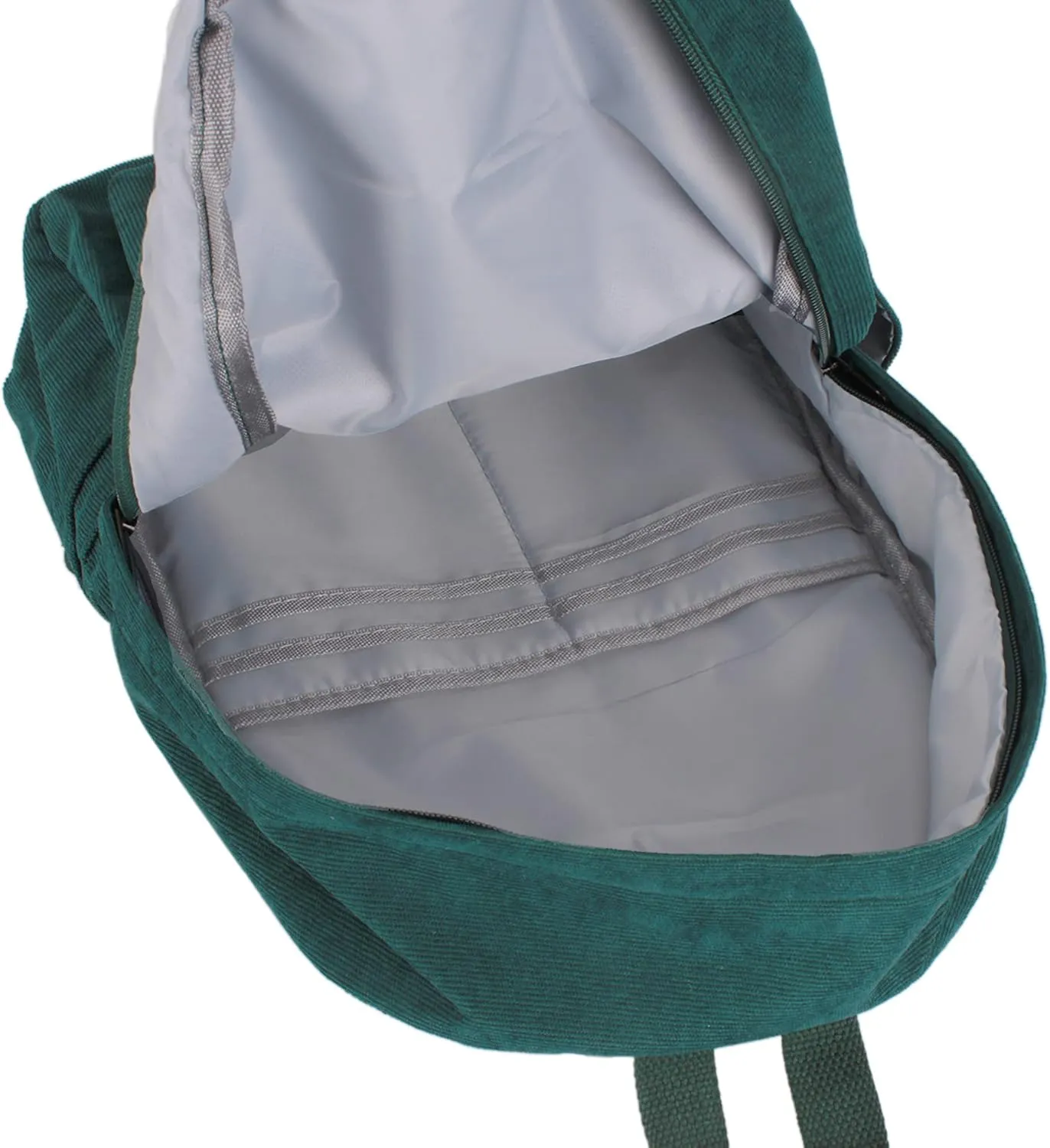 Casual Corduroy Backpack Travel Daypack Book Bag Laptop Bag for Women Men, Dark Green