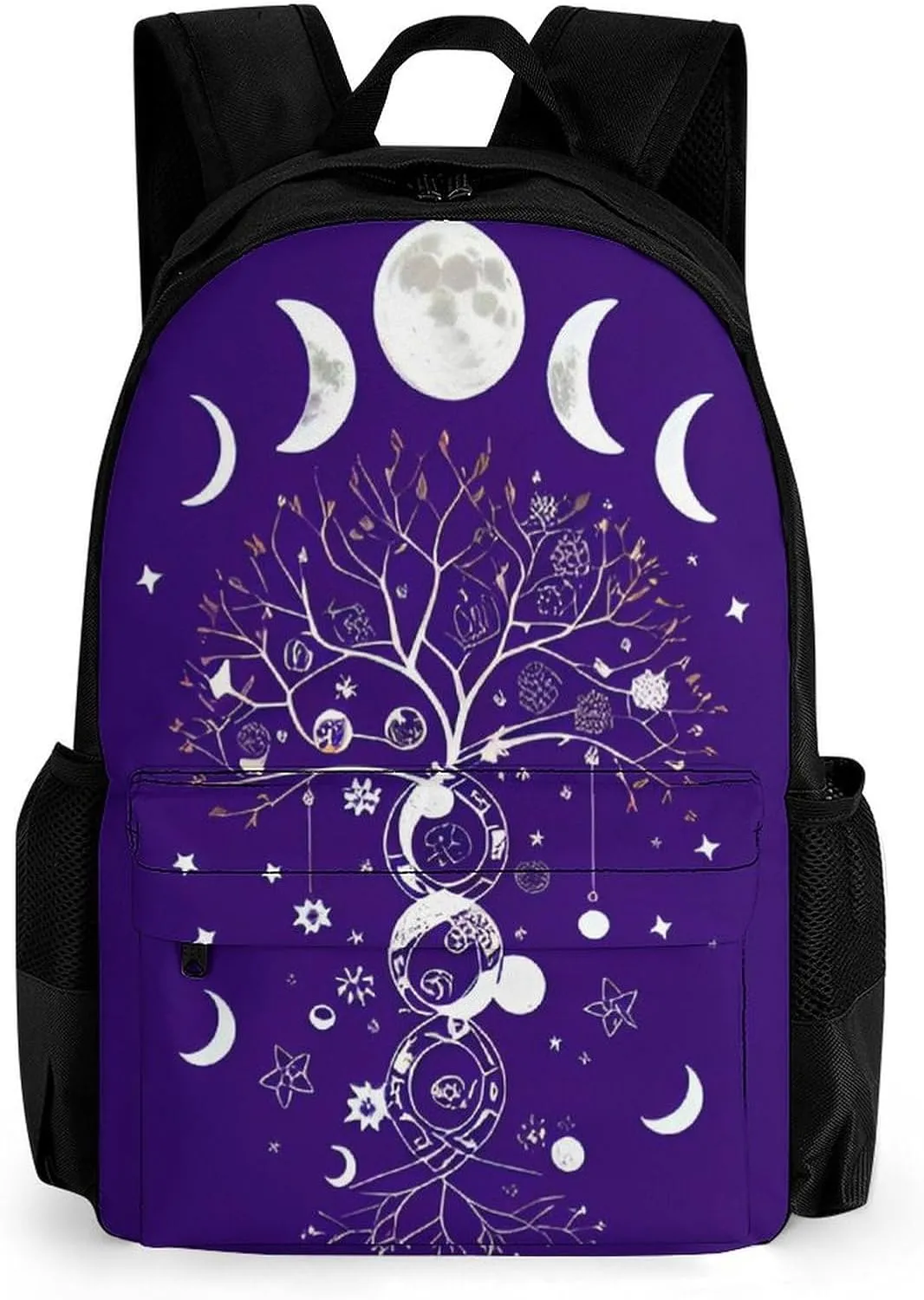 Casual Daypack Multipurpose Anti-Theft Large Capacity Carry On Bag - Moon Phase Space Tree Art Casual Daypack Climbing Shoulder Bag With Padded Straps