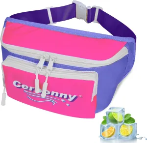 Cerbonny Small Cooler Bag,Insulated Snack Bag,Freezable Snack Bags,80s Fanny Pack,Retro Cooler,Fanny Packs,Reddish Purple