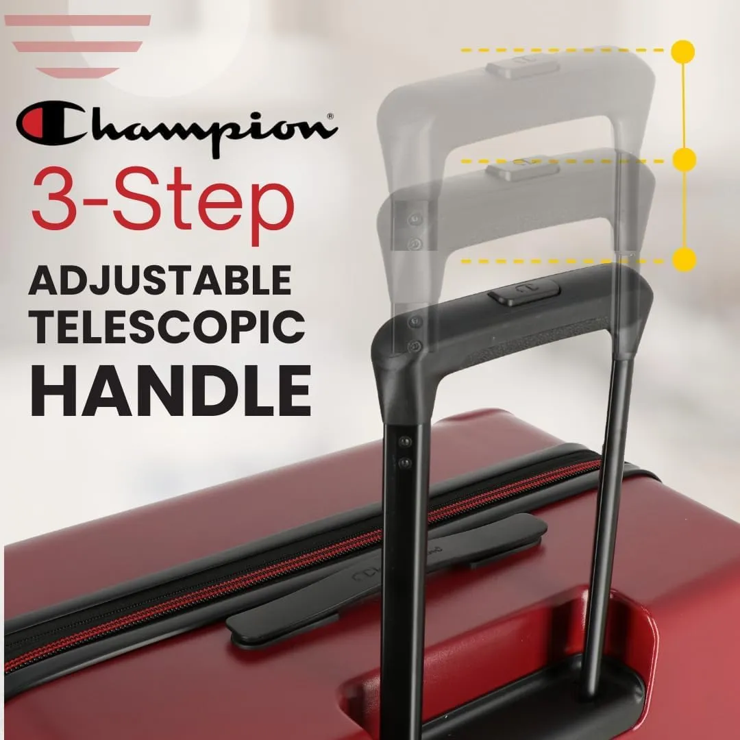 Champion 21” Hardshell Suitcase with Cup Holder & 8 Spinner Wheels - Expandable Carry-On & Checked Luggage - Durable ABS Material - Travel Bags for Men & Women - With TSA Lock -Tawny