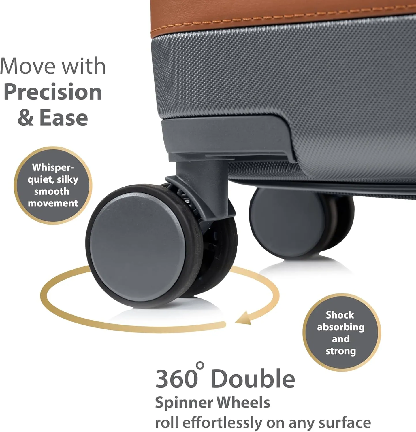 CHAMPS 'VINTAGE III COLLECTION' 3-PIECE EXPANDABLE HARDSIDE SPINNER LUGGAGE SET WITH USB PORT (GREY)