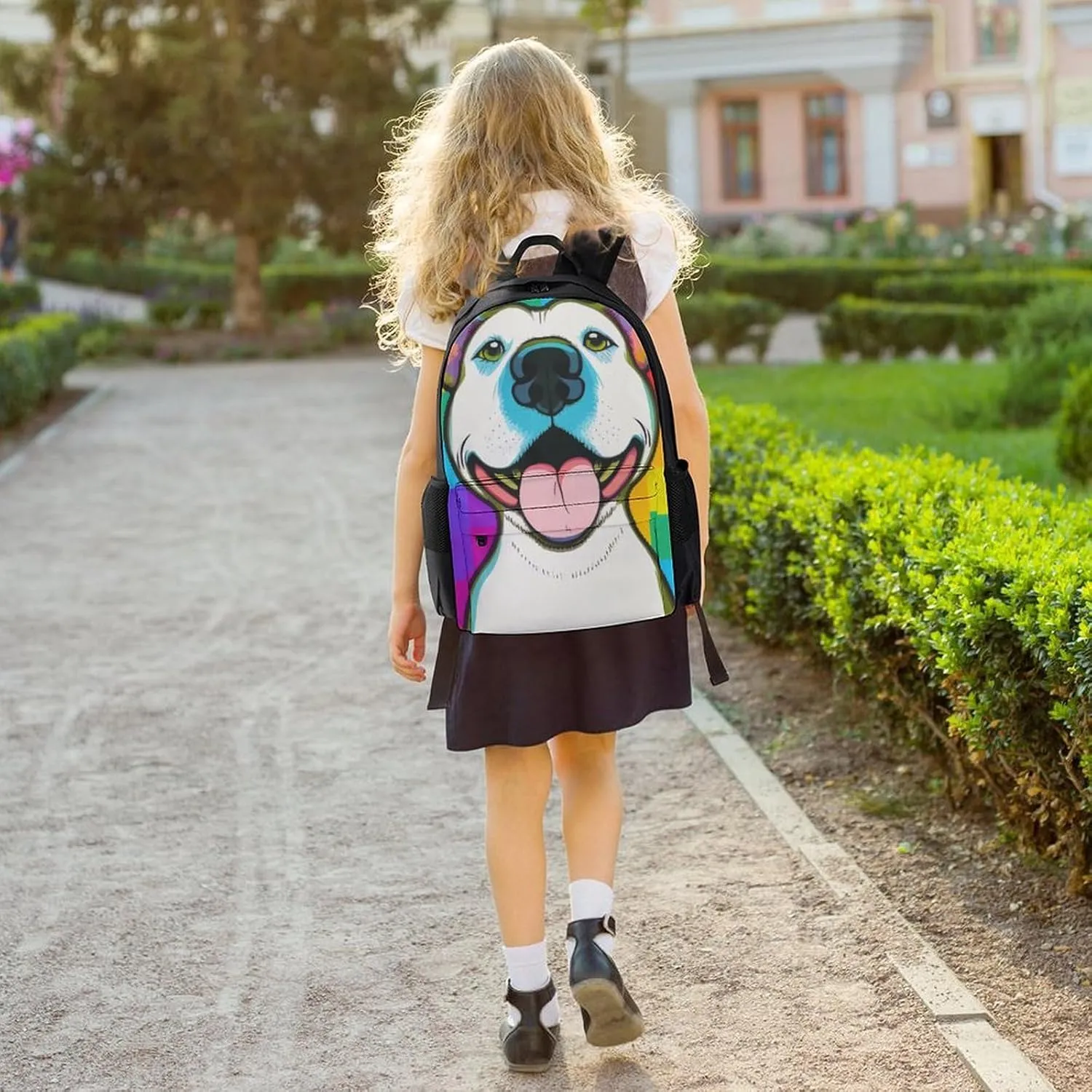 Checkerboard Pitbull Dog Smile Paiting Rucksacks Lightweight Multipurpose Anti-Theft Shoulder Bag Big Capacity Laptop Book Bag Rucksack With Padded Straps