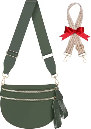 Checkered Crossbody Bag Bum Bags for Women Large Nylon Checkered Purse Fanny Packs Sling Bag, Bonus with a Extra Strap