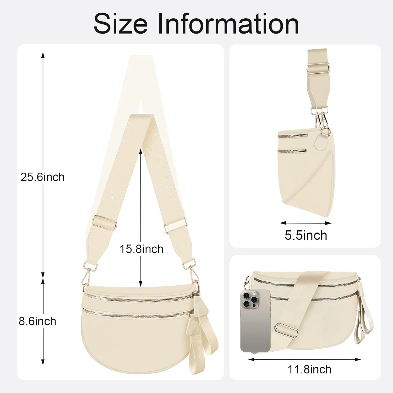 Checkered Crossbody Bag Bum Bags for Women Large Nylon Checkered Purse Fanny Packs Sling Bag, Bonus with a Extra Strap