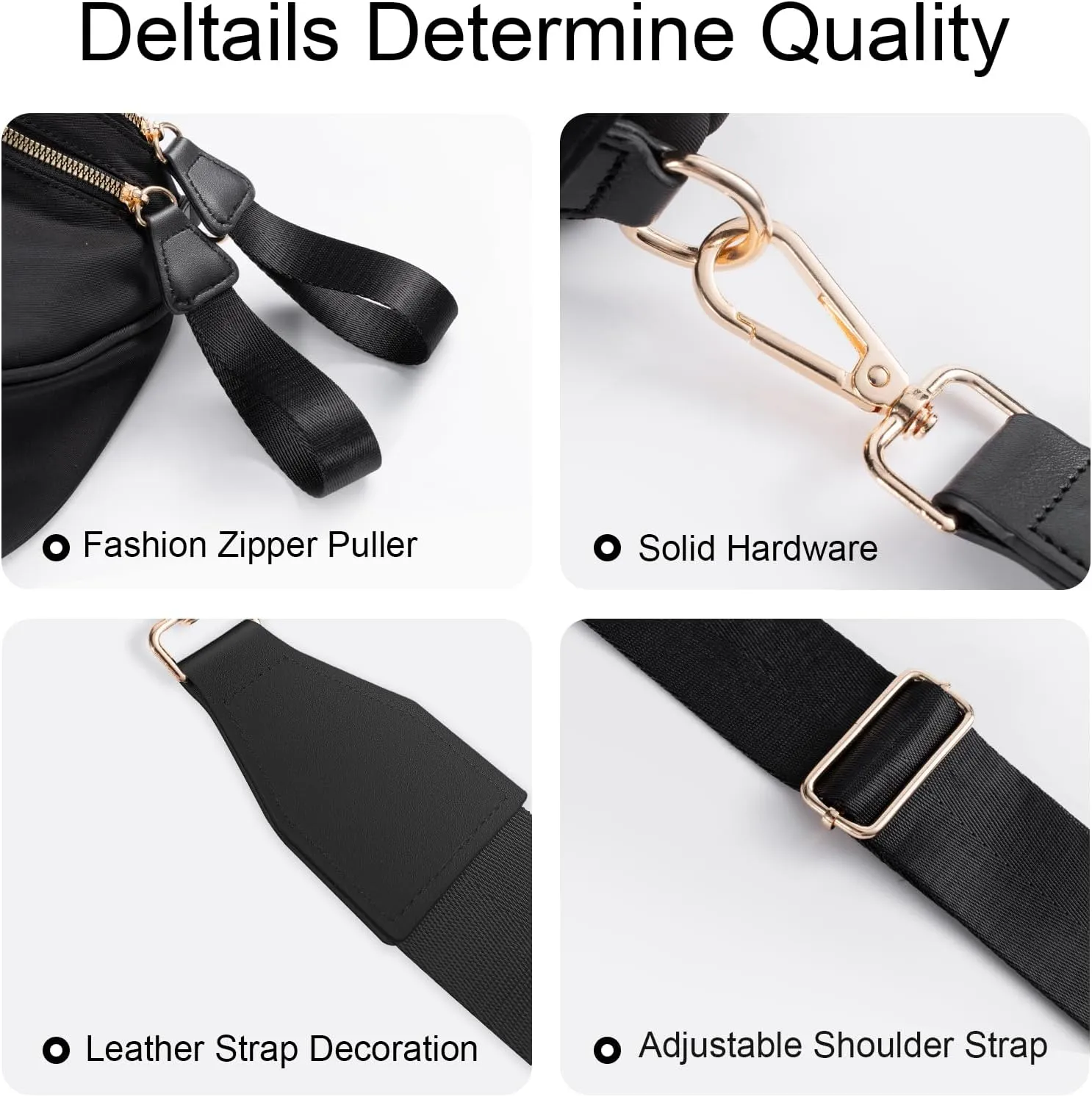 Checkered Crossbody Bag Bum Bags for Women Large Nylon Checkered Purse Fanny Packs Sling Bag, Bonus with a Extra Strap