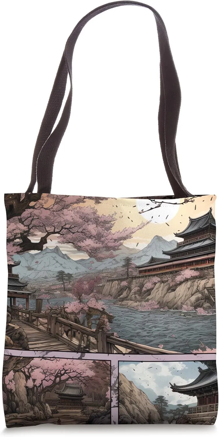 Cherry Canvas Chronicles An Illustrated Tree Odyssey Tote Bag
