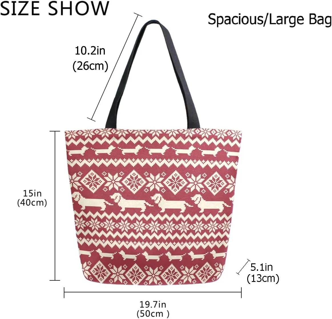 Chic Cute Fashion Style Pattern Extra Large Shoulder Tote Bag for Beach Travel Weekender Gym Grocery Shopping