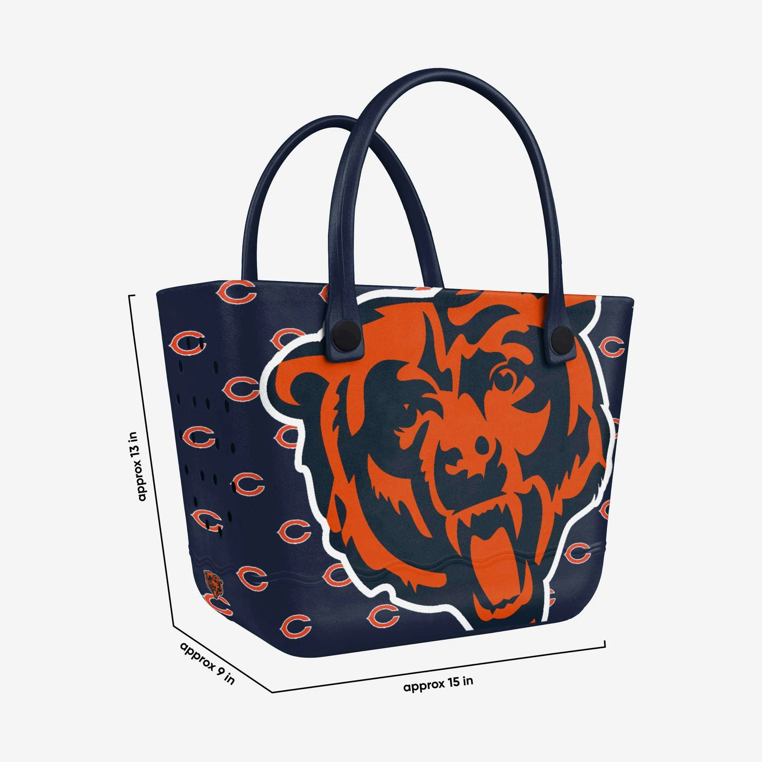 Chicago Bears Big Logo Mini Print Tailgate Tote Bag