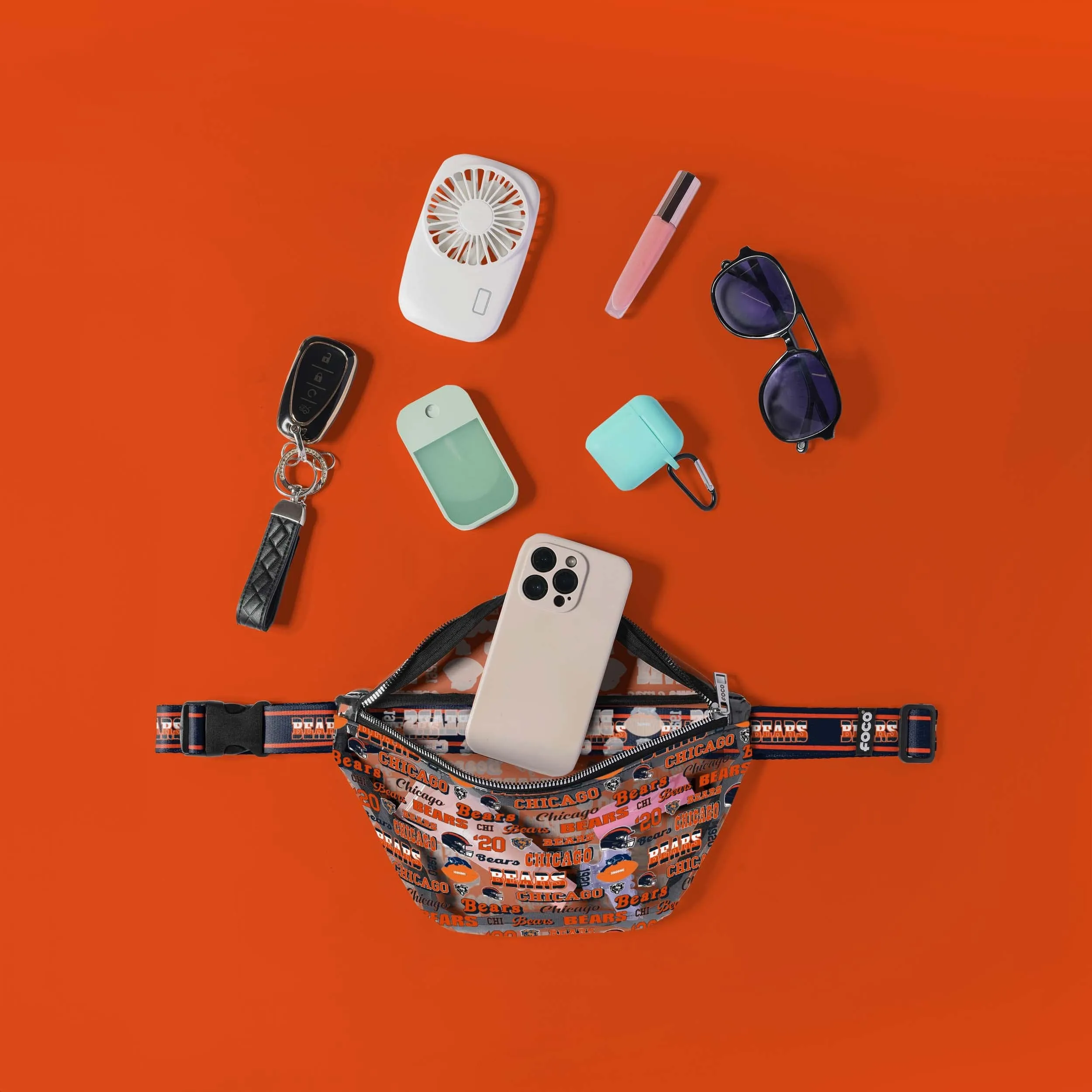 Chicago Bears Repeat Retro Print Clear Fanny Pack