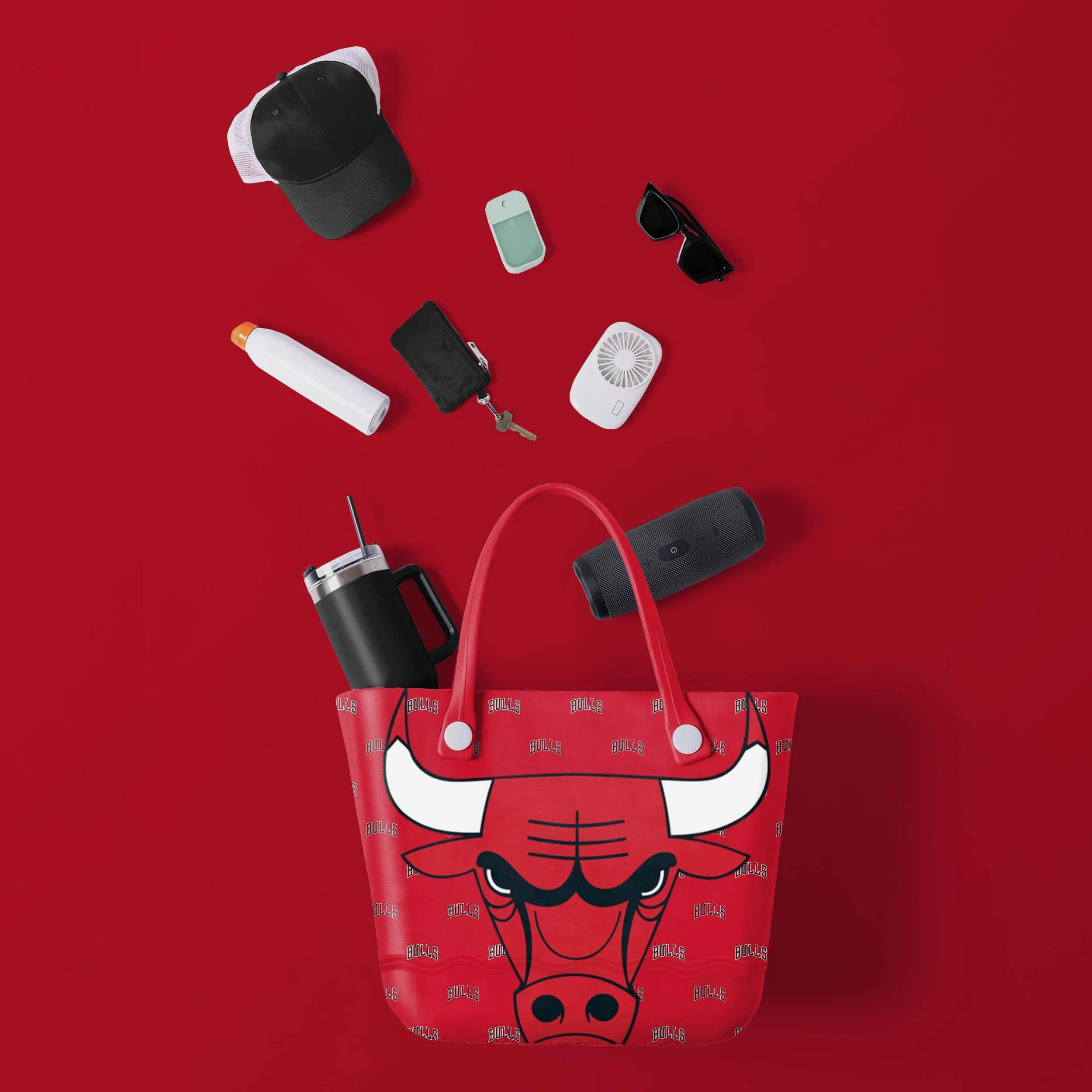 Chicago Bulls Big Logo Mini Print Tailgate Tote Bag