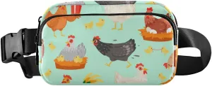 Chicken Fanny Pack for Women Men Crossbody Belt Bag Fashion Waist Packs Purse with Adjustable Strap Dupes for Teen Girls Boys