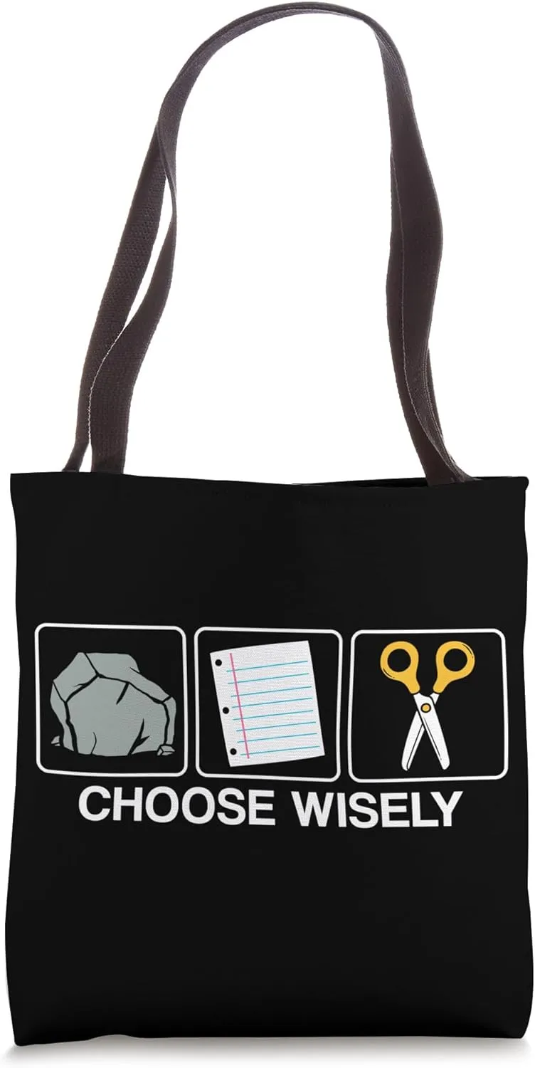 Choose wisely Rock Paper Scissors Tote Bag