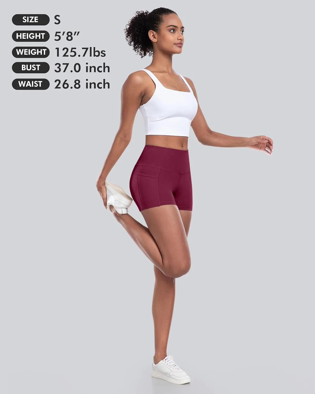CHRLEISURE Womens Biker Yoga Shorts with Pockets: High Waisted Tummy Control Spandex Workout Athletic Gym Shorts 4 Packs