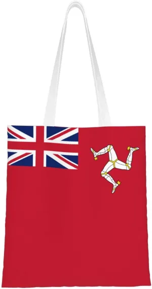 Civil Ensign Of The Isle Of Man Tote Bag for Women Canvas Shopping Bags Reusable Beach Bag Grocery Bags Tote Shoulder Bag Gift Bags