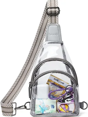 Clear bags Stadium Approved Crossbody Sling Bag Fanny Pack Backpack Purses for Women Men Belt bag for stadium events