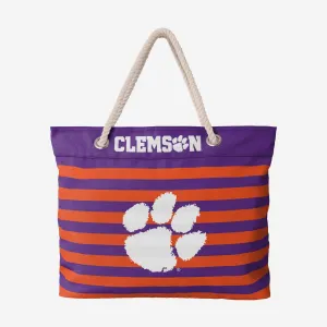Clemson Tigers Nautical Stripe Tote Bag