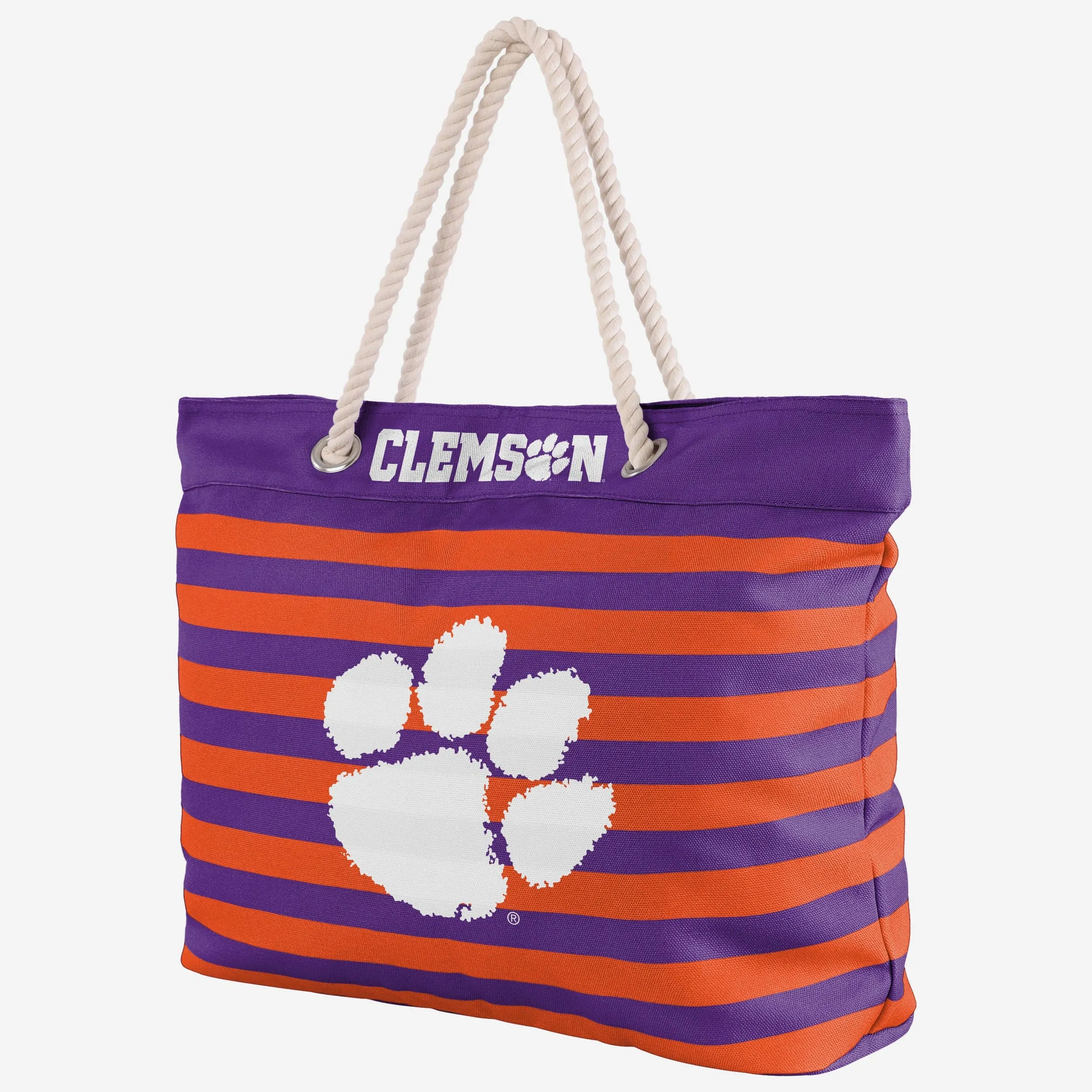 Clemson Tigers Nautical Stripe Tote Bag