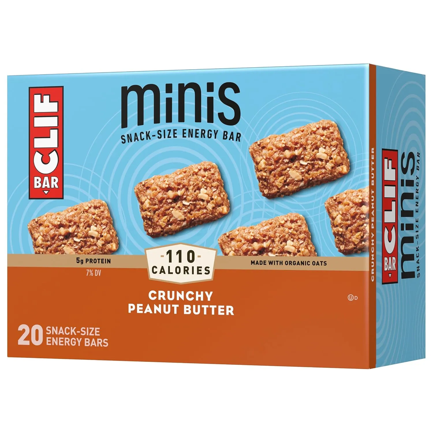 Clif Bar Minis Crunchy Peanut Butter (20 Pack) and White Chocolate Macadamia Nut (20 Pack) Snack Bars