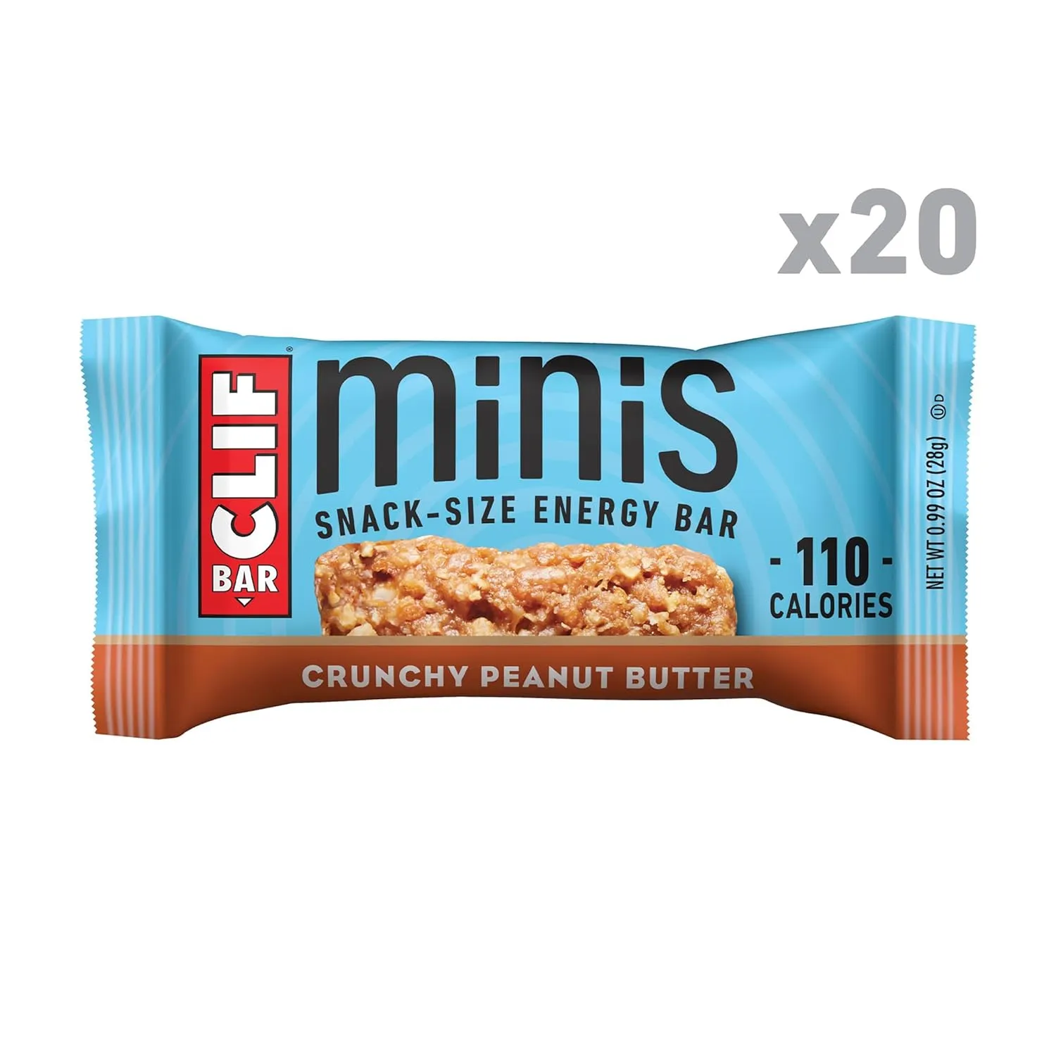 Clif Bar Minis Crunchy Peanut Butter (20 Pack) and White Chocolate Macadamia Nut (20 Pack) Snack Bars