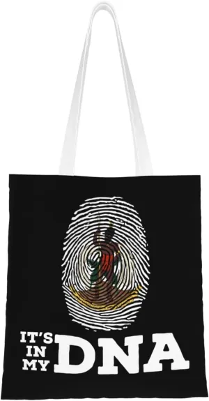 Coat of Arms of Vanuatu It's in My DNA Tote Bag for Women Canvas Shopping Bags Reusable Large Capacity Casual Shoulder Handbags Grocery Bags DIY Gift Bags