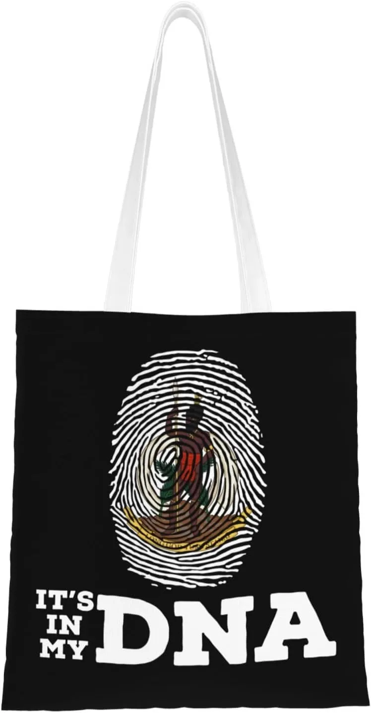Coat of Arms of Vanuatu It's in My DNA Tote Bag for Women Canvas Shopping Bags Reusable Large Capacity Casual Shoulder Handbags Grocery Bags DIY Gift Bags