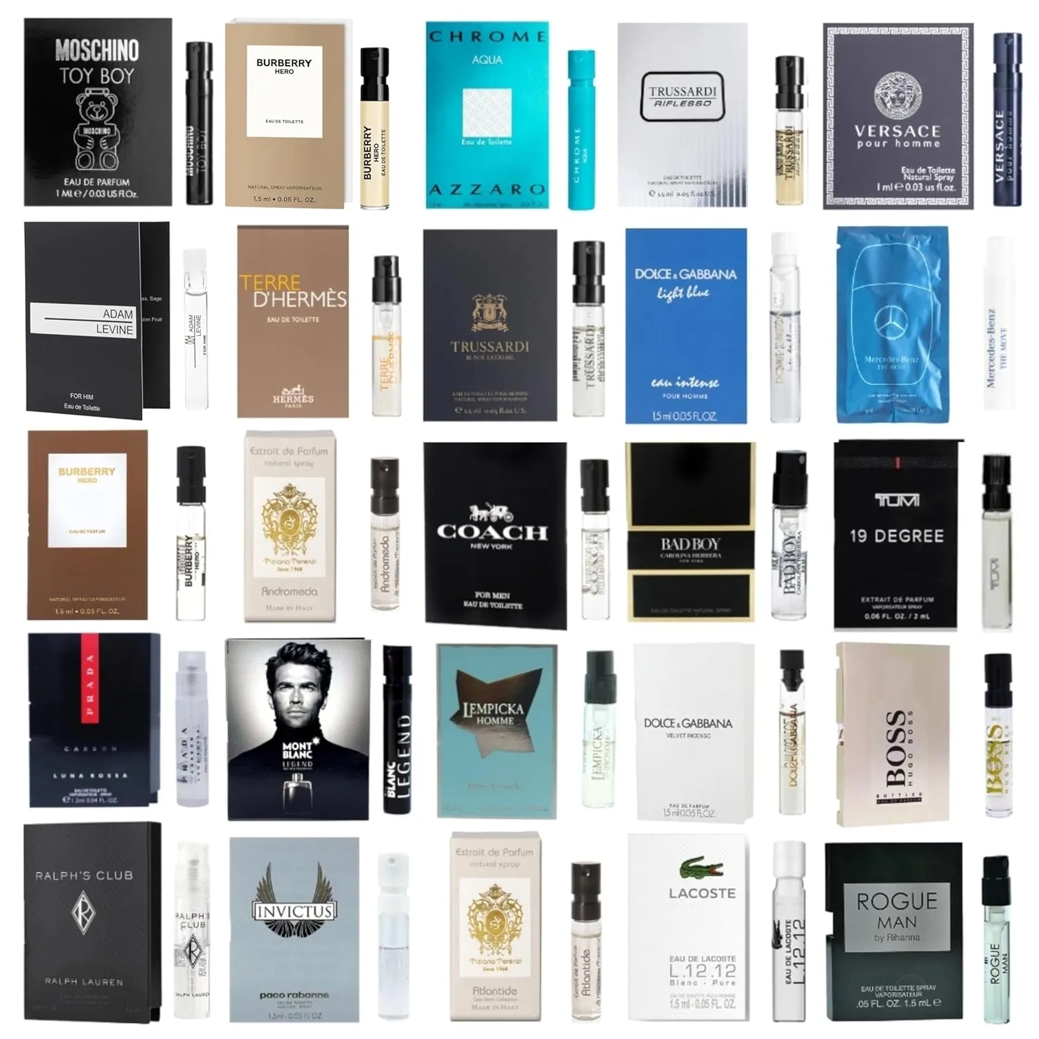 Cologne Samples for Men - 12 Designer Fragrance Brands