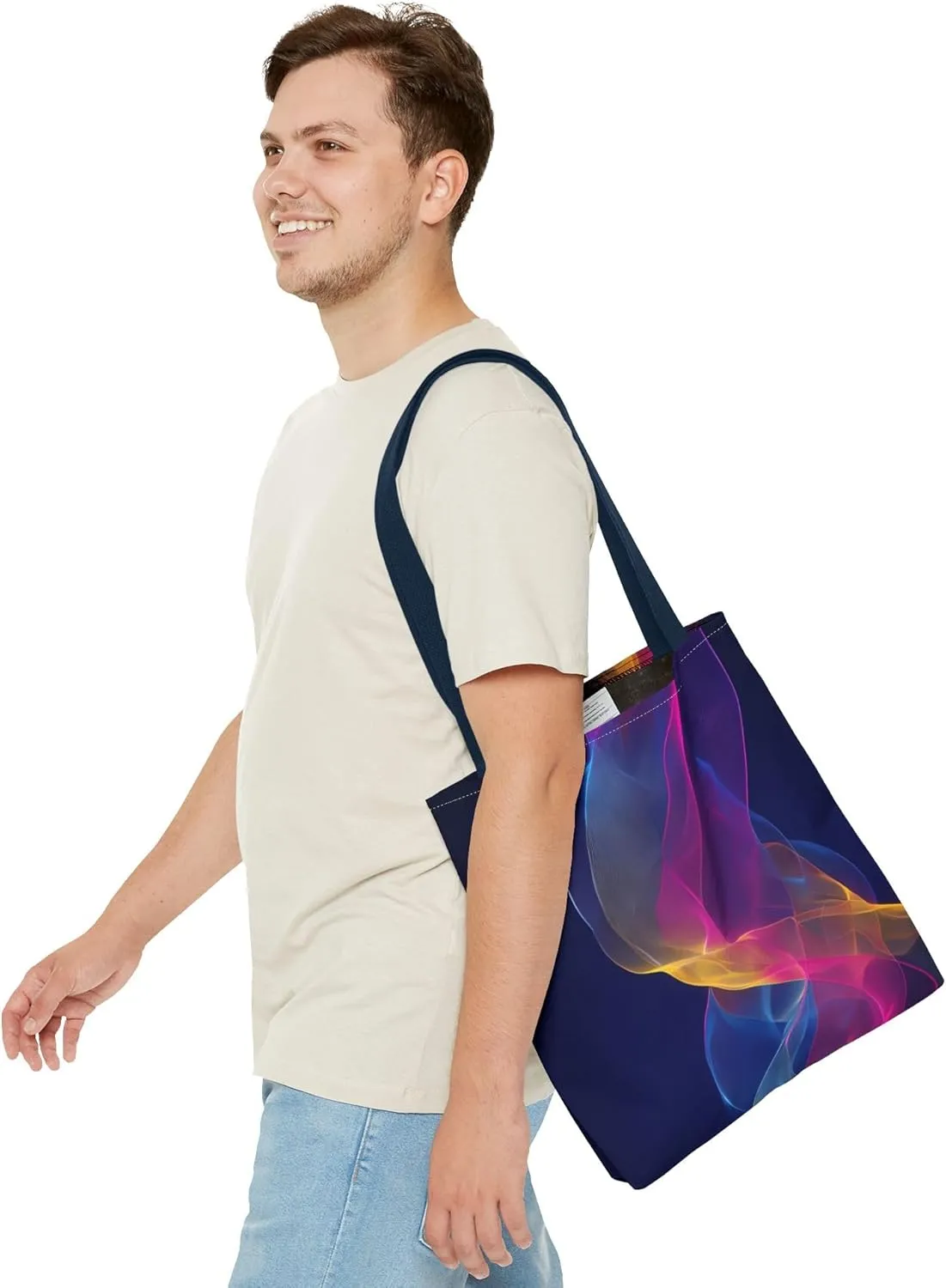 Colorful Abstract Tote Bag, Stylish Shopping Bag, Reusable Groceries Bag, Beach Day Tote, Art-Inspired Handbag