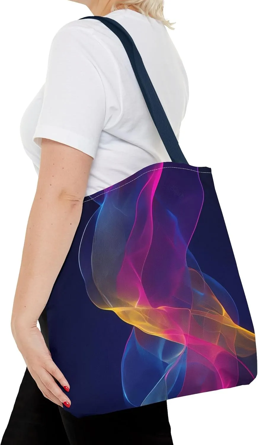 Colorful Abstract Tote Bag, Stylish Shopping Bag, Reusable Groceries Bag, Beach Day Tote, Art-Inspired Handbag