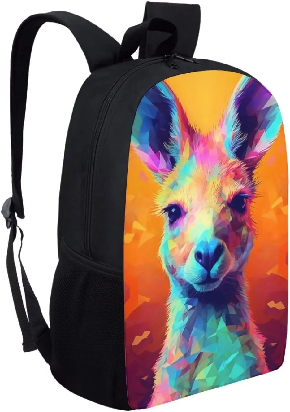 Colorful Cartoon Kangaroo School Backpack Personalized Bookbag for Boys Girls Teens Casual Travel Bag Computer Laptop Daypack