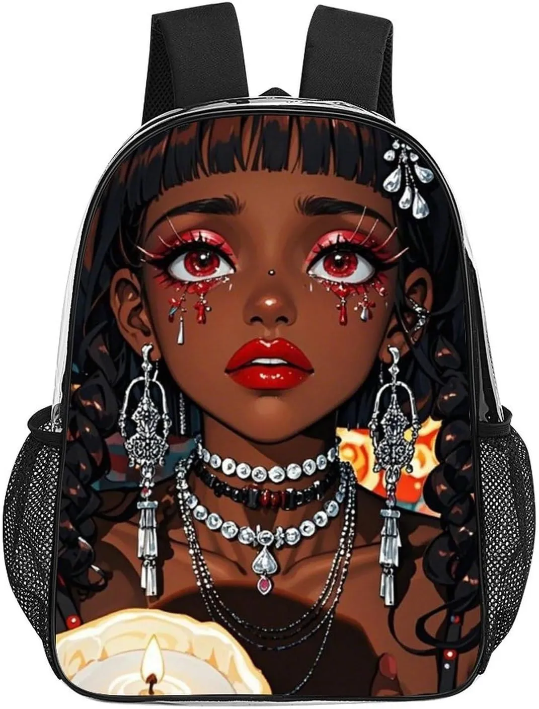 Cool African American Woman Bold And Colorful Art Backpack Transparent Multipurpose Anti-Theft Shoulder Bag Big Capacity Gym Outdoor Hiking Backpack With Padded Straps