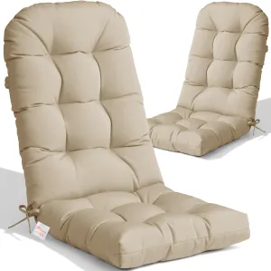 Crestlive Products Sunbrella Adirondack Chair Cushion Outdoor Chair Cushions Waterproof Fade Resistant 50x20x4 Inch High Back Patio Cushions Set of 2 Thick Replacement Cushions Antique Beige