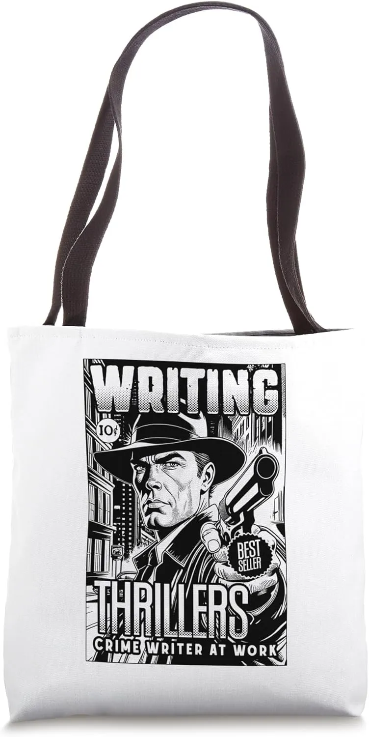 Crime Writer Funny Writing Thrillers Thriller Book Cover Tote Bag