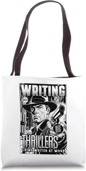 Crime Writer Funny Writing Thrillers Thriller Book Cover Tote Bag