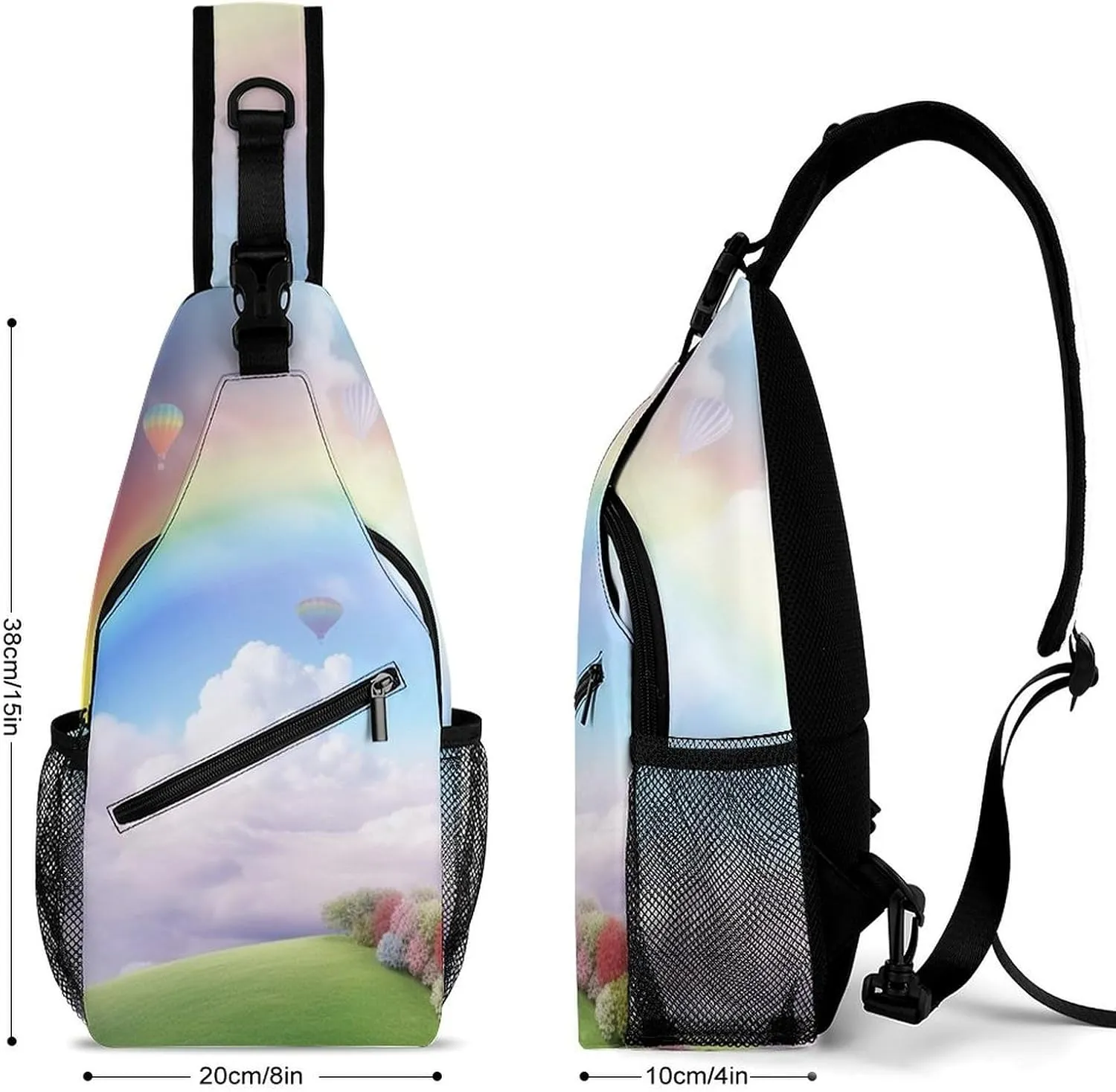 Crossbody Bag Travel Sling Bag for Men Small Sling Backpack Dreamy Rainbow Chest Bag Shoulder Bag for Outdoor