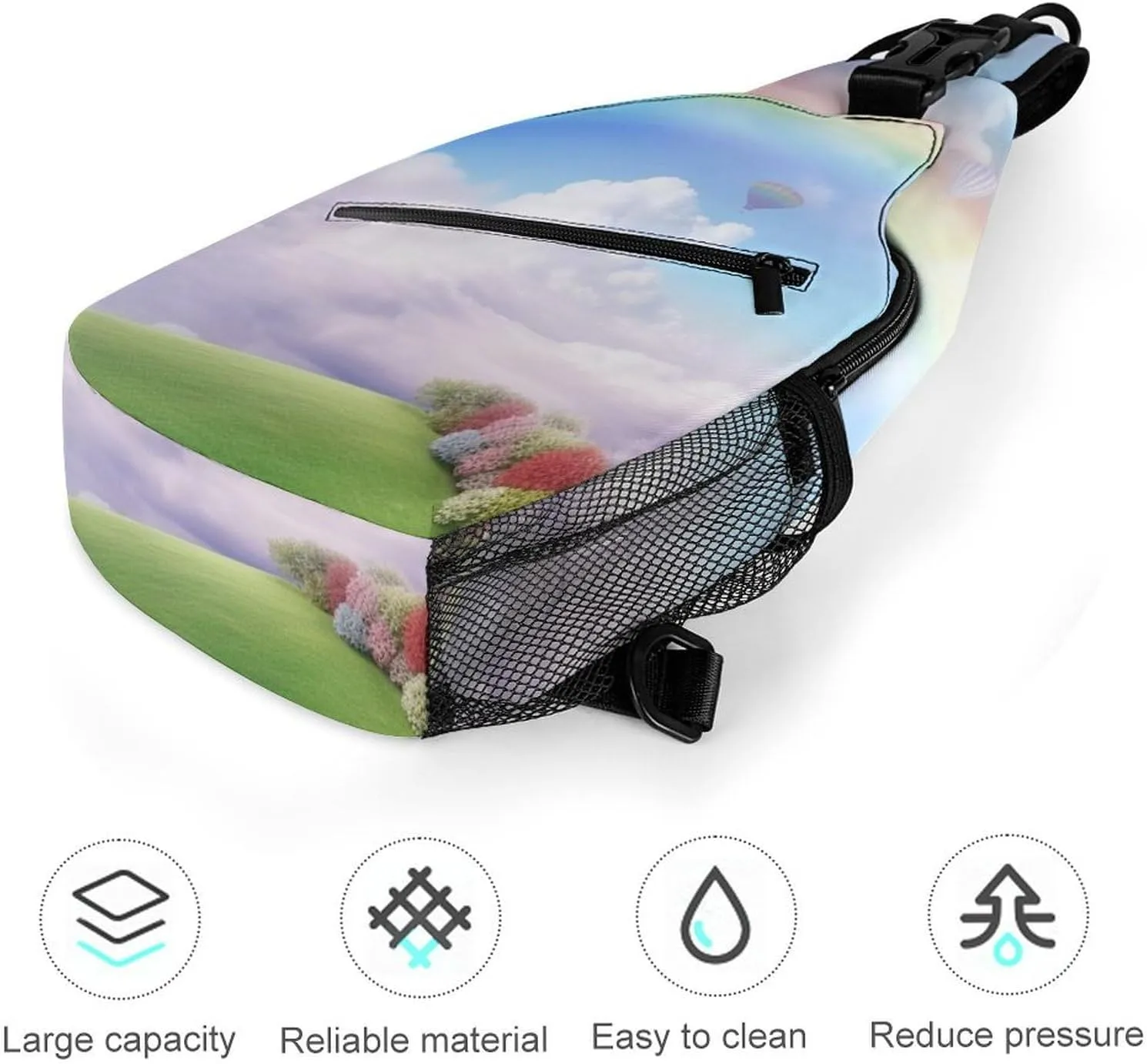Crossbody Bag Travel Sling Bag for Men Small Sling Backpack Dreamy Rainbow Chest Bag Shoulder Bag for Outdoor