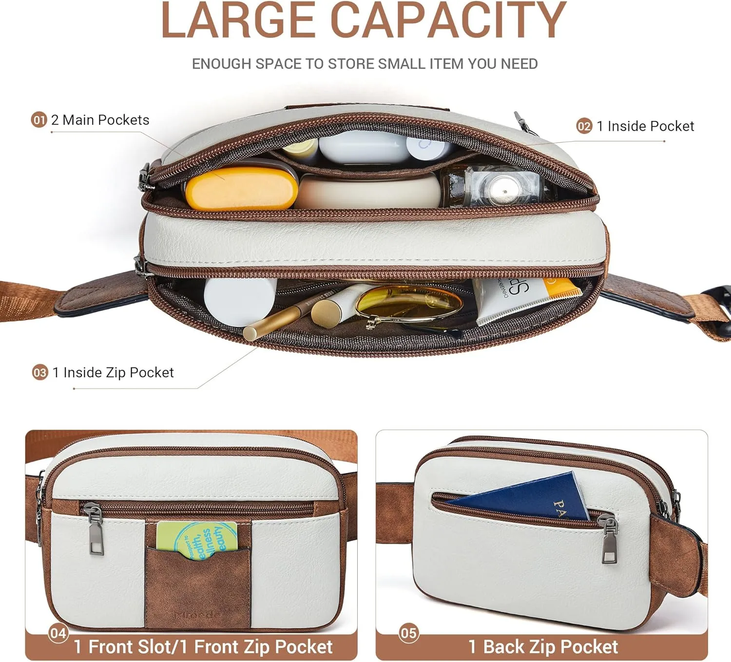 Crossbody Bags for Women Men Sling Bag 5 Pockets Fanny Pack Sling Backpack Chest Daypack Travel Purse Anti Theft