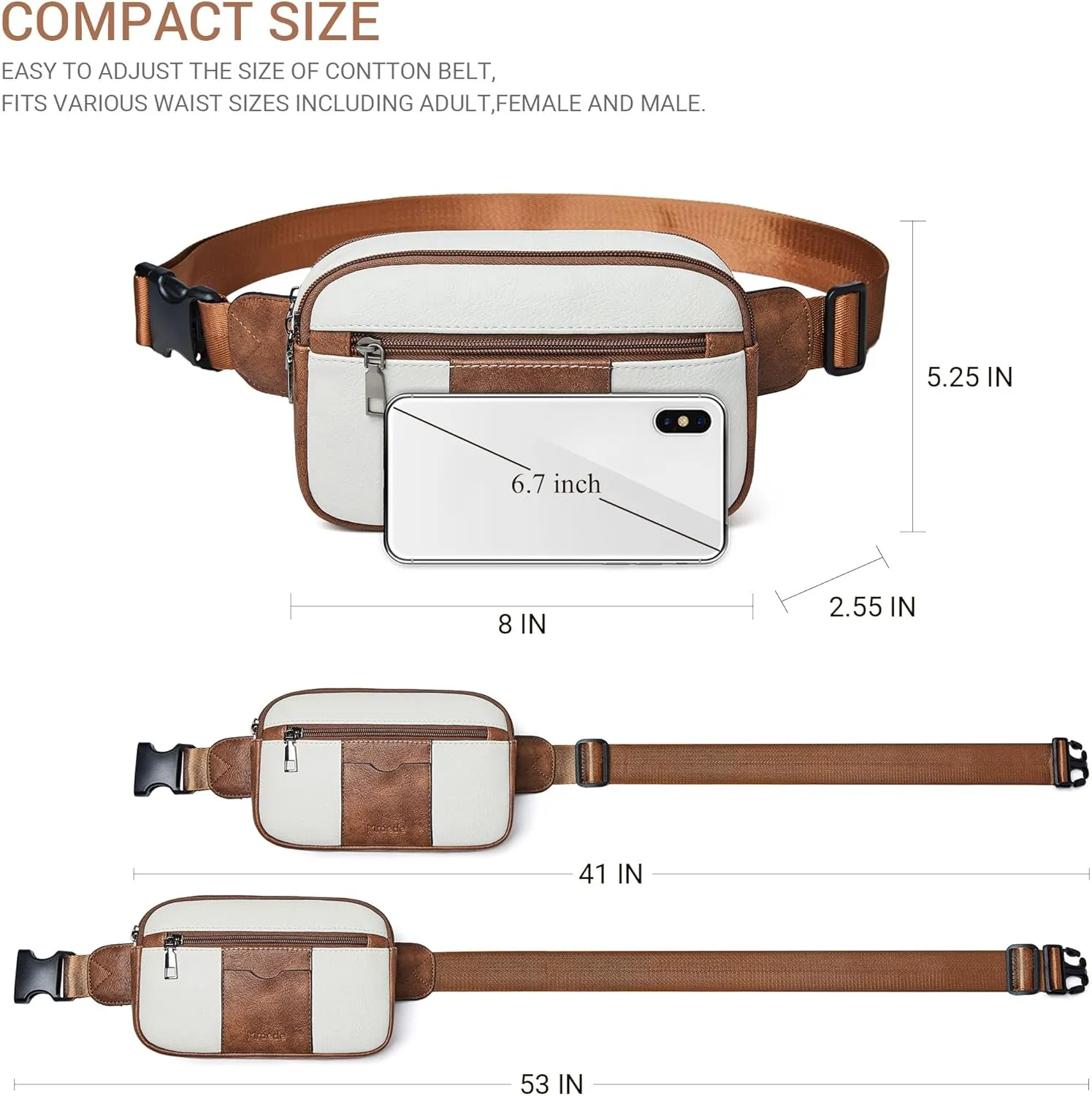 Crossbody Bags for Women Men Sling Bag 5 Pockets Fanny Pack Sling Backpack Chest Daypack Travel Purse Anti Theft