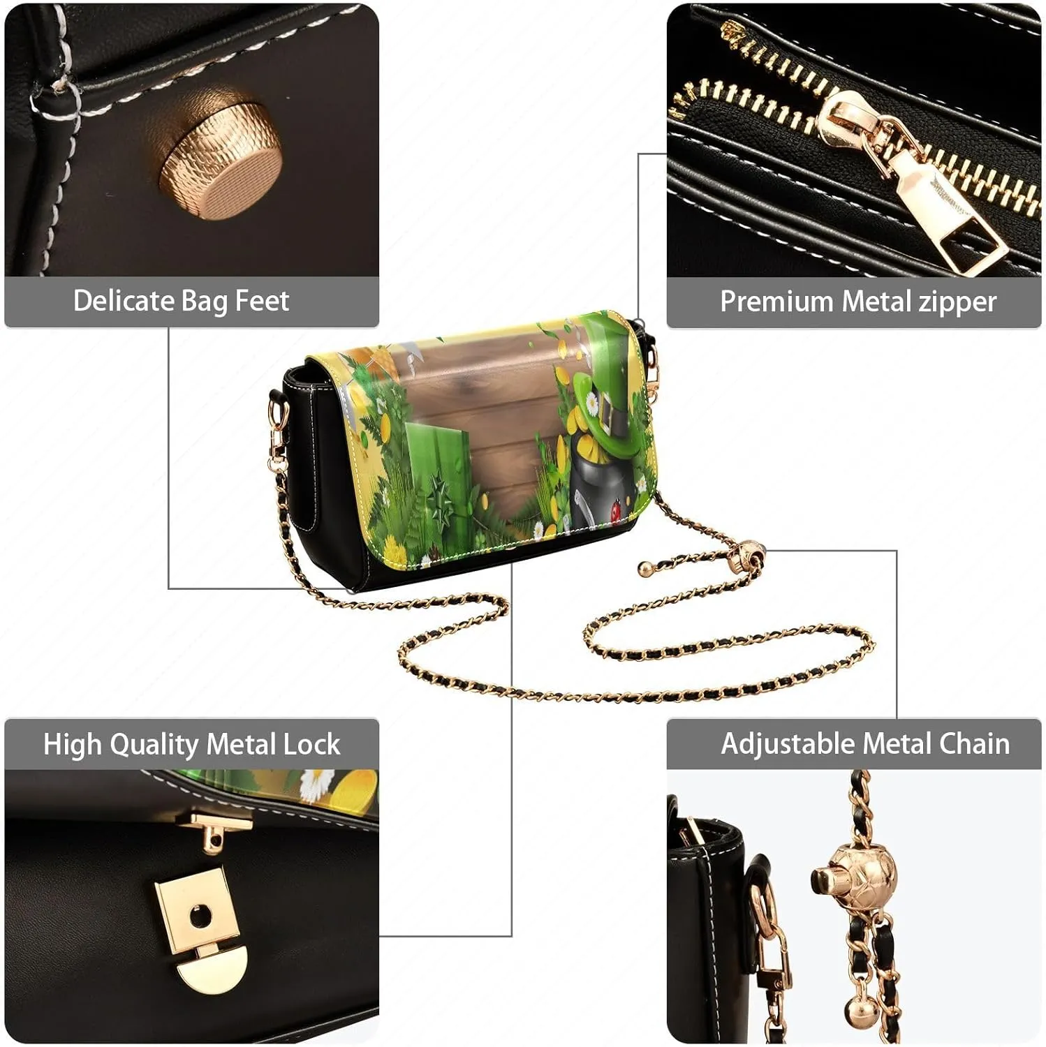 Crossbody Bags for Women Trendy Women's Black Shoulder Bag Small PU Leather Flap Cross Body Bag Handbags