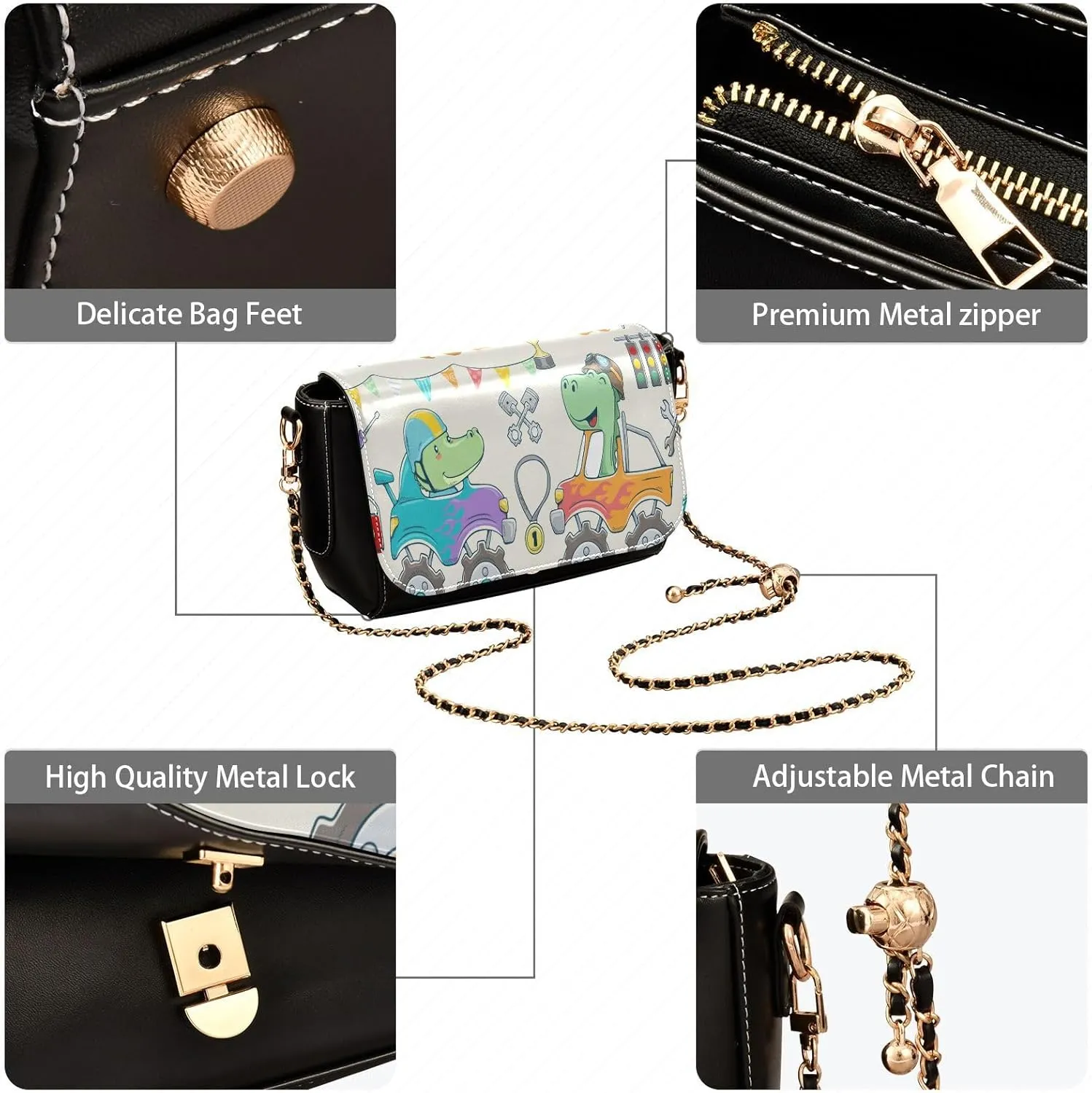 Crossbody Bags for Women Trendy Women's Black Shoulder Bag Small PU Leather Flap Cross Body Bag Handbags