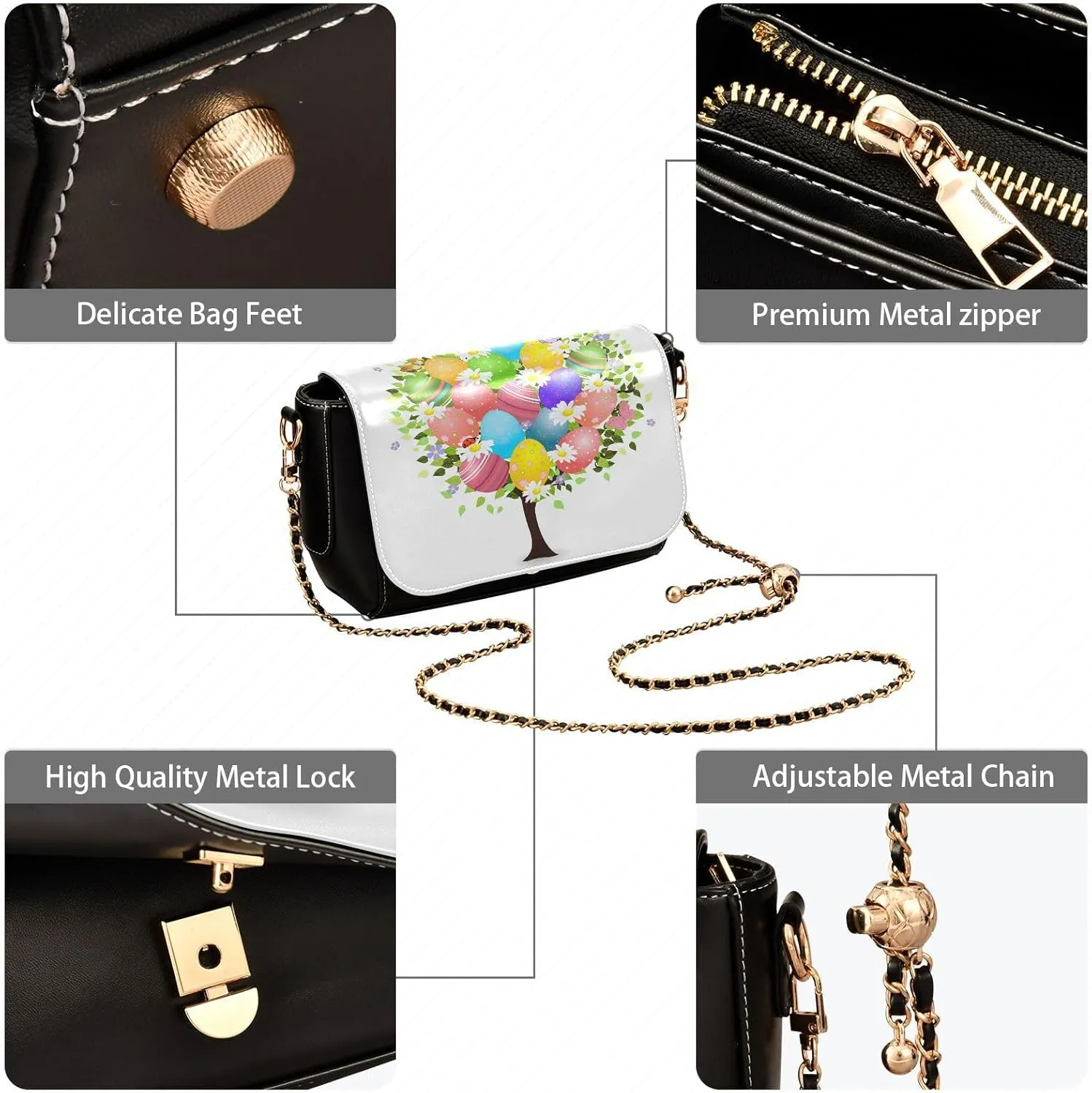 Crossbody Bags for Women Trendy Women's Black Shoulder Bag Small PU Leather Flap Cross Body Bag Handbags